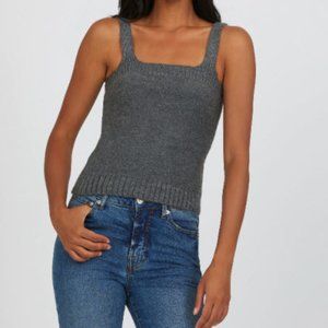 Thick Strap Rib Knit Sweater